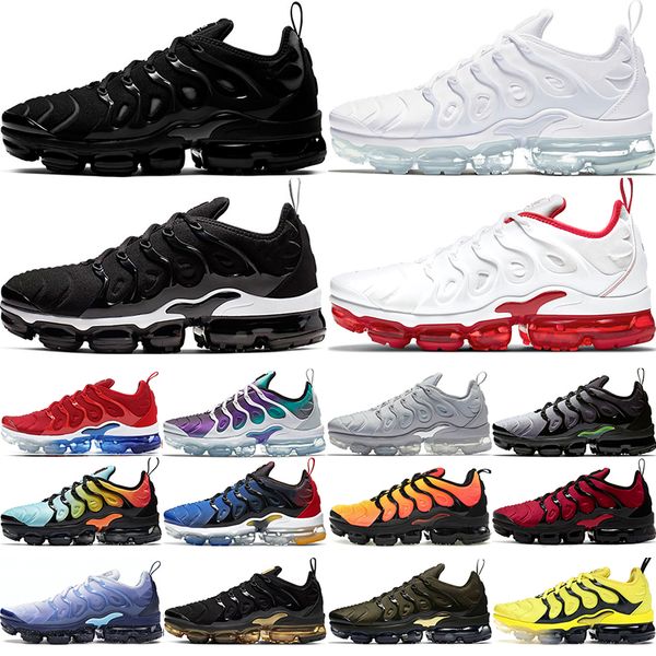 

tn plus running shoes triple black white cherry rainbow bleached aqua dmp cool grey grape olive green sunet mens womens outdoor trainers spo