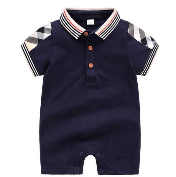 

boys clothes girls kids designer short sleeve romper 100% cotton children's infant clothing baby infant girl boy clothes, Blue