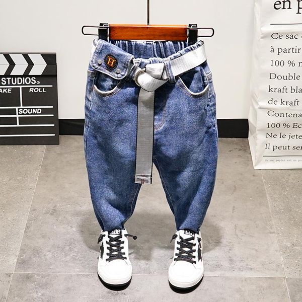 

kids boys jeans clothes casual denim pants clothing children baby boy cowboy long trousers as101, Blue