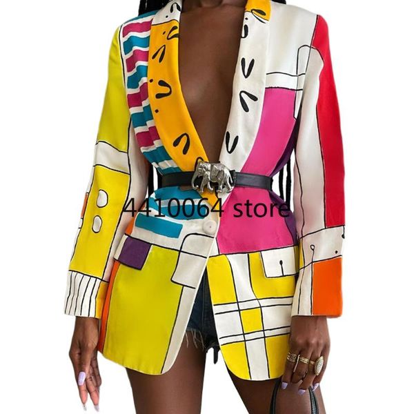 

ethnic clothing dashiki african blazer for women casual long sleeve slim coat office lady formal blazers clothes without belt, Red