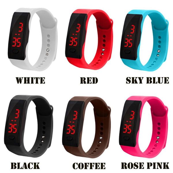 

wristwatches digital watch men display bracelet electronic, Slivery;brown