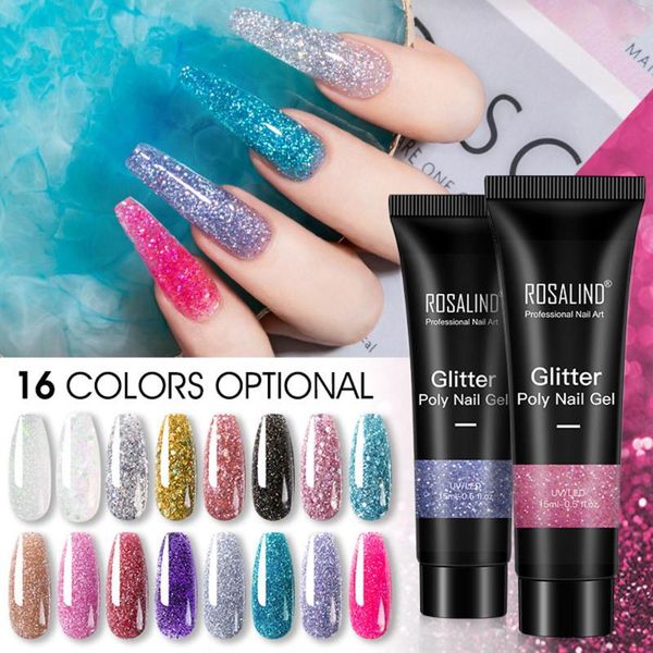 

nail gel 15ml poly for extension finger quick building 16 colors polygels extensions acrylic polish art tool, Red;pink