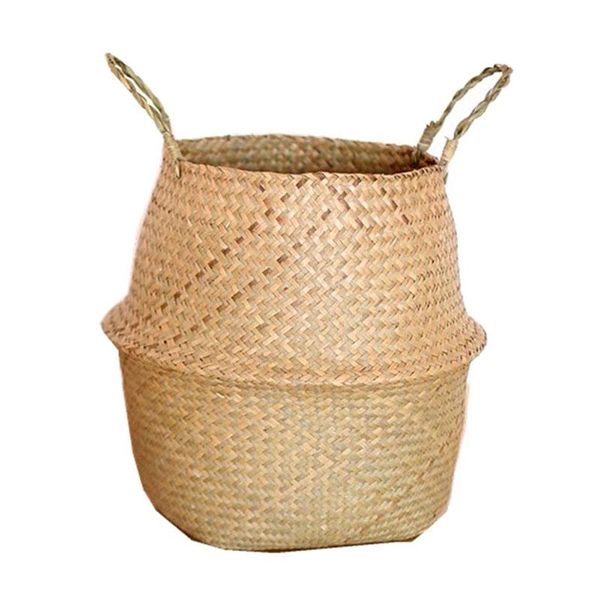

storage baskets seagrass wickerwork basket rattan hanging flower pot dirty laundry hamper tslm