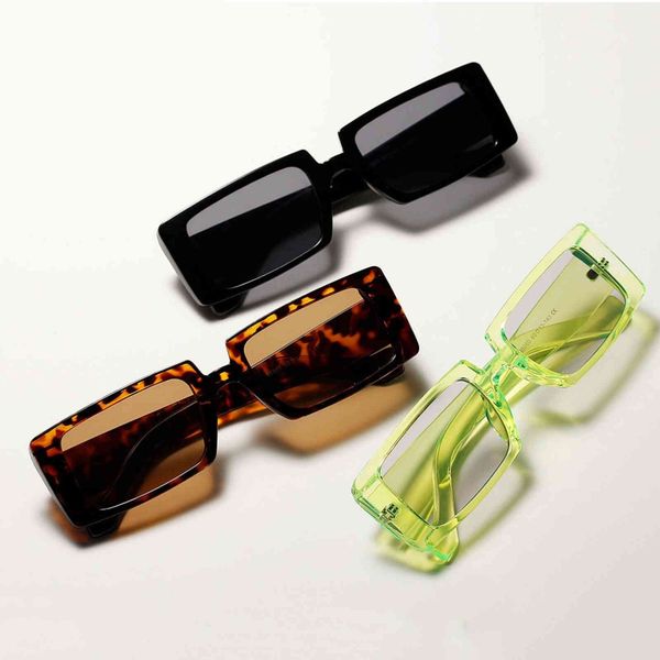 

lbashadl 2021 green rectangle sunglass women brand digner 90s vintage thick rectangular frame fashion sun glass femaledmsu, White;black