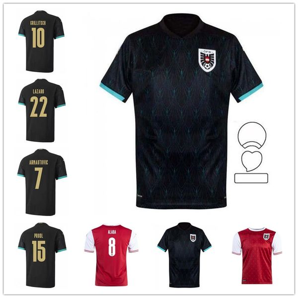 

2021 European Cup Austria soccer jersey 21/22 GRILLITSCH ARNAUTOVIC ALABA Shirt National Team SABITZER JUNUZOVIC Football Uniforms, Home+patch