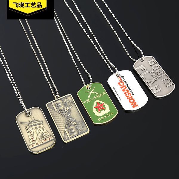 

professional pendant zinc alloy dog tag metal id card hang tag one order bead chain