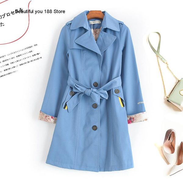 

women's trench coats autumn small medium coat, Tan;black