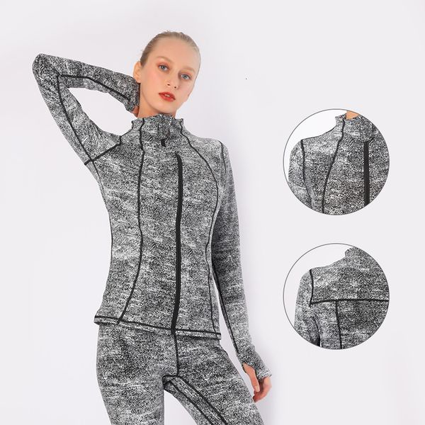 

tracks luxury yoga wearyoga women's high waist slim fitns yoga long sleeve two piece suit, Gray