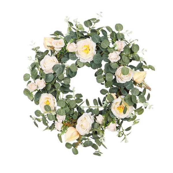 

1pc household hanging wreath simulation garland adornment door pendant (green)