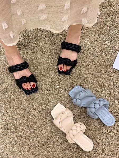 

slippers women's shoes summer 2021 fashion solid color simple beach slipper, Black