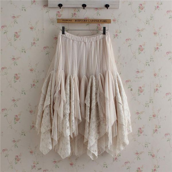 

skirts spring summer mori girl cute pleated skirt women clothing harajuku solid bottoming lace cake ruffle female princess u143, Black