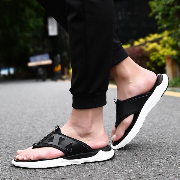 

slippers sandalia rasteira summer men sandals sandal shoes sandales cuir sandalias for man de cuero para hombre sandalet erkek sandel, Black
