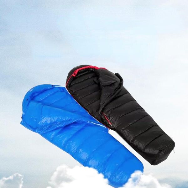 

outdoor pads camping sleeping bag black/blue/orange stitching ultra light autumn and winter waterproof down