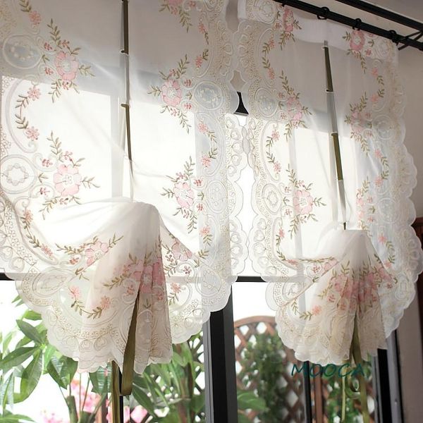 

curtain & drapes quality 3d embroidered balloon white living room flower roman