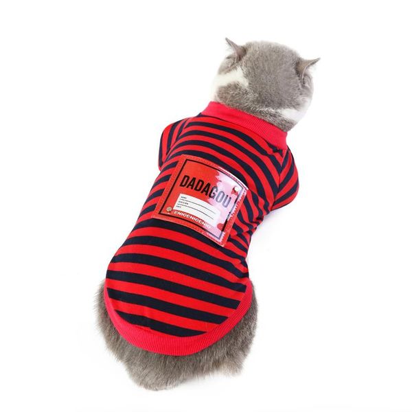

dog apparel summer pet cat clothes cotton striped vest t shirt clothing for puppy outfit small chihuahua