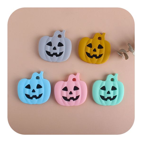 Catena di clip per ciuccio in silicone di Halloween + massaggiagengive per bambini 2 pezzi / set Catene di perline con clip per supporto per cartoni animati Alimentazione perline per dentizione 3225 Q2