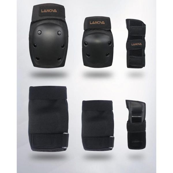 

elbow & knee pads protective gear child 6 piece set scooter car skating, Black;gray