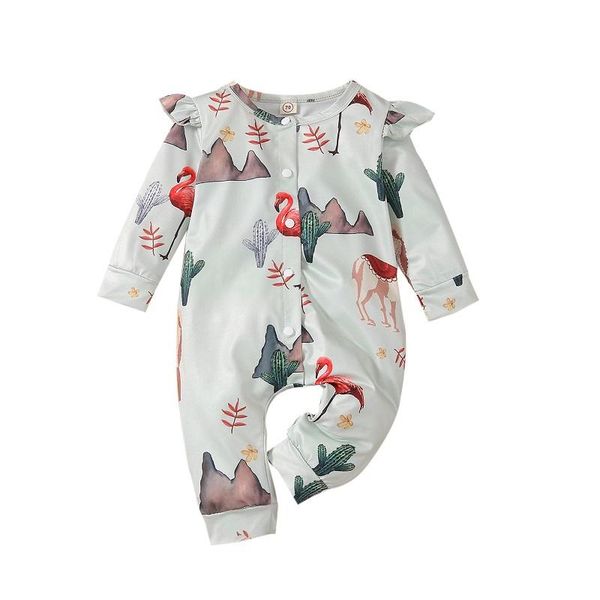 

jumpsuits 0-24m born baby boy girl long sleeve print romper jumpsuit outfits spring autumn clothes, Blue