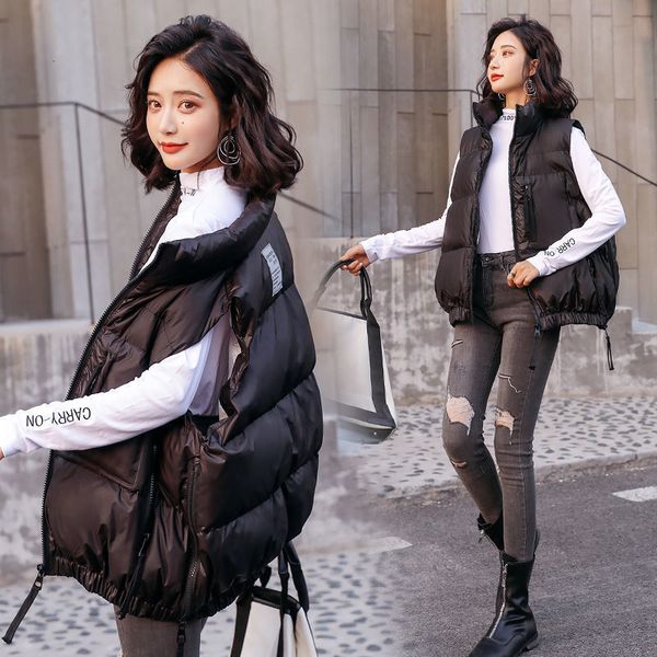 

men's vests cotton-quilted jacket women's vest short fall and winter joker off wear thin 5z7a, Black;white