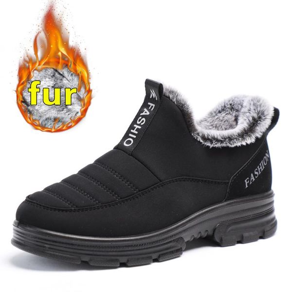 

boots women snow female plush winter warm ankle shoes casual, Black