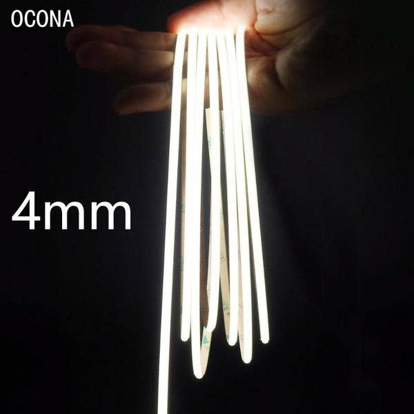 

strips super thin 4mm cob led strip 420leds/m soft flexible dc12v/24v tape warm cold white light bar room decor 3000k 4000k 6500k