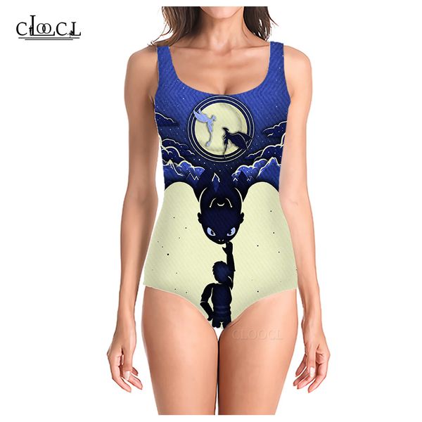 

cloocl anime how to train your dragon summer swimsuits 3d printed women cosplay sleeveless swimsuit casual beach one piece swimwear, White;black