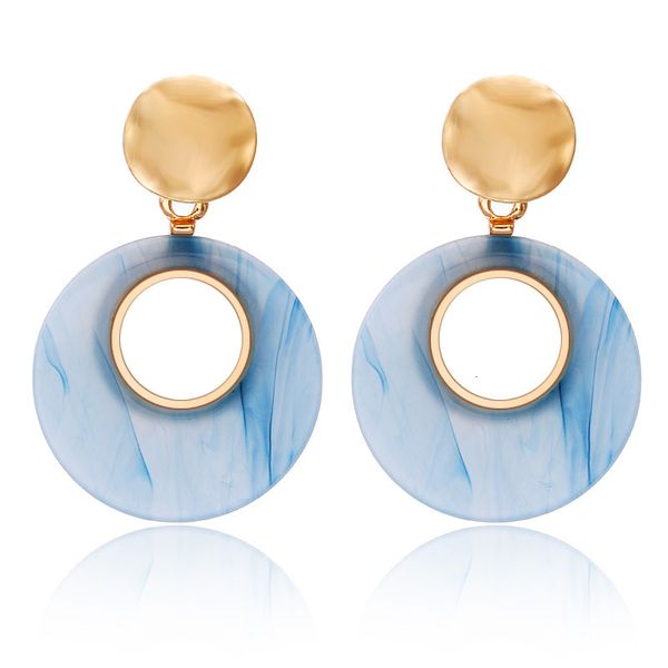 

studs earrings fashion simple personality creative acrylic plate hollow circular yiwu, Golden;silver