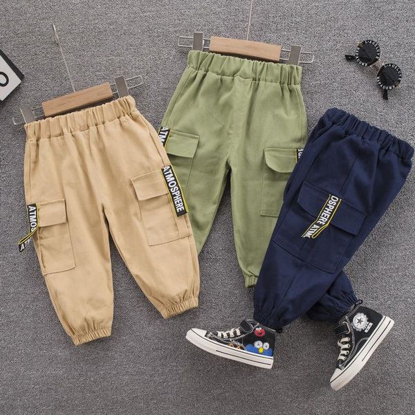 

trousers baby boys spring autumn cotton clothes children double pocket pants infant out kids fashion clothing toddler casual long, Blue