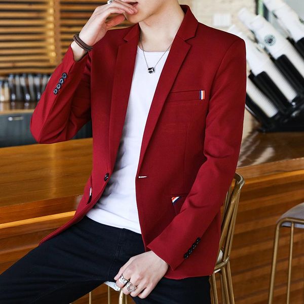 

men's suits & blazers suit jacket men korean version slim single west leisure 2021 hairstylist clothes handsome trend, White;black