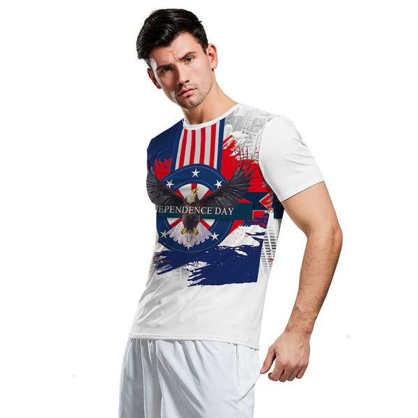 

sweatshirts men's hoodies & summer independence day eagle long wing print casual t-shirt b129-9171, Black