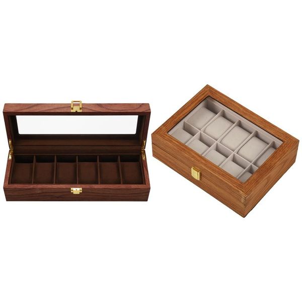 

watch boxes & cases 2 pcs retro wooden display case holder jewelry collection casket ,rosewood grain fraxinus mandshurica, Black;blue