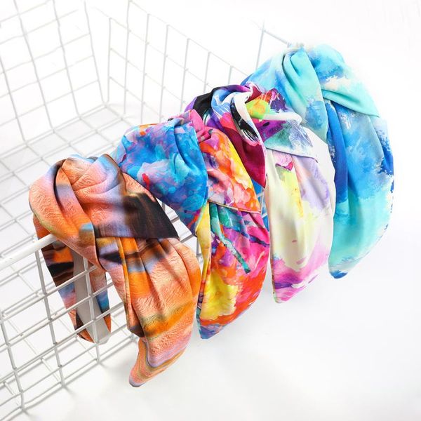

hair accessories women girls tie dye big knot hairband headband adult
