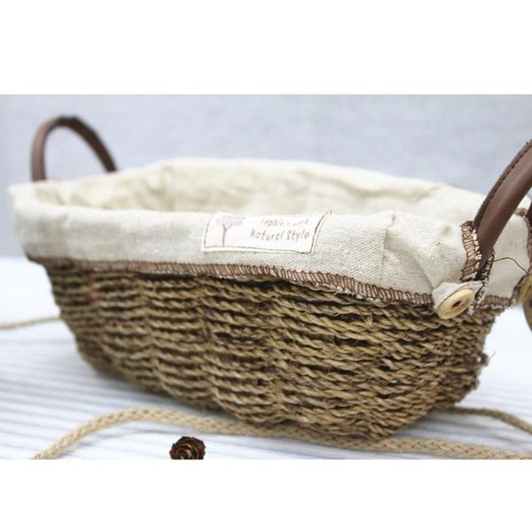 

storage baskets flower pot basket rope woven fabric deskwith handles container portable decoration for tidy-up