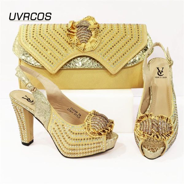 

dress shoes arrival italian design 2021 african high heel fashion nigerian style selling women and bag set in golfen color, Black