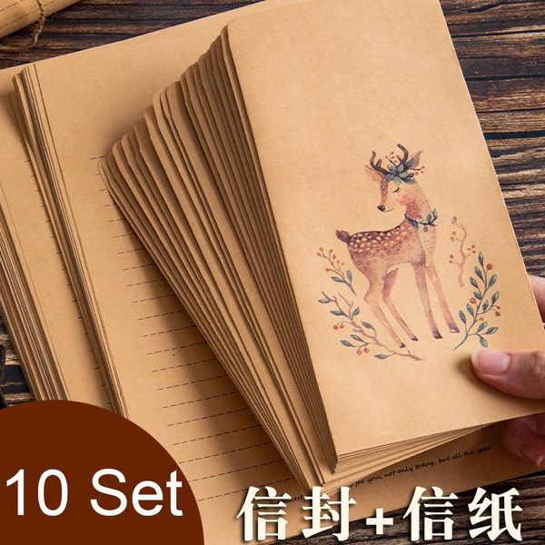 

gift wrap 10pcs vintage deer animal paper envelope scrapbook letter kawaii stationery