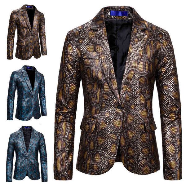 

bronzed button men's one python print suit performance drs, White;black