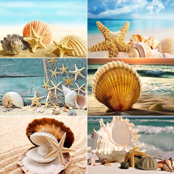 

diamond painting 5d diy sea shell cross stitch kit full drill square embroidery mosaic picture of rhinestones home decor