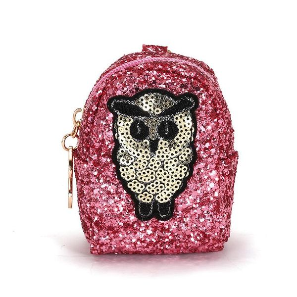 

coin purses women purse wallets sequins cartoon cute kids girls mini wallet key money holder bag, Red;black