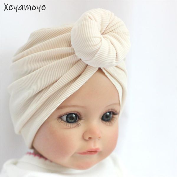 

caps & hats baby girls donut hat candy colors pink beanies for born infant snail pattern child cap turban cotton, Yellow