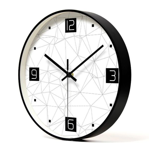 

wall clocks 1pc stylish metal clock living room bedroom simple 3d geometric pattern silent decorations home decor