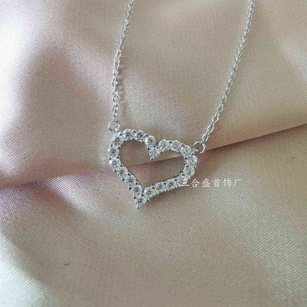 

s925 sier t family heart-shaped necklace, Silver