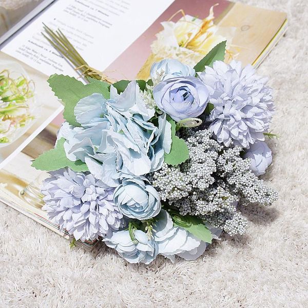 

decorative flowers & wreaths artificial flower bridal floral bouquet wedding decoration handmade hydrangea small fake supplies props acc011
