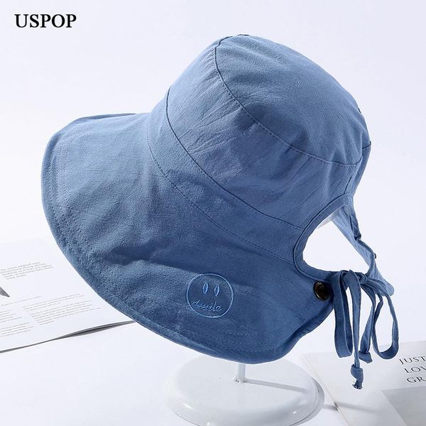 

Lace-up Bucket Hats Sweet Bow Cotton Women Summer Casual Wide Brim Sun, Blue;gray