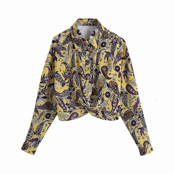 

women's knits & tees vintage women v-neck floral print shirts autumn fashion ladies short streetwear female chic full sleeve, White