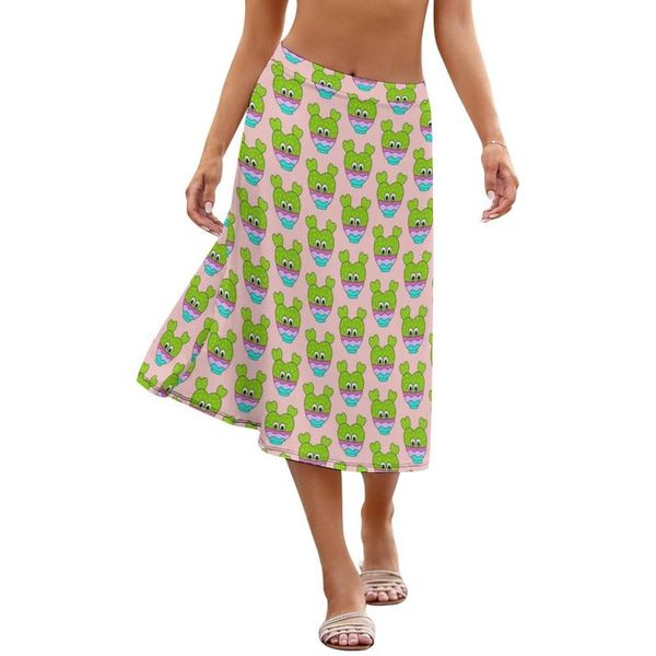 

skirts cactus skirt spandex youth spring pretty patterns midi, Black