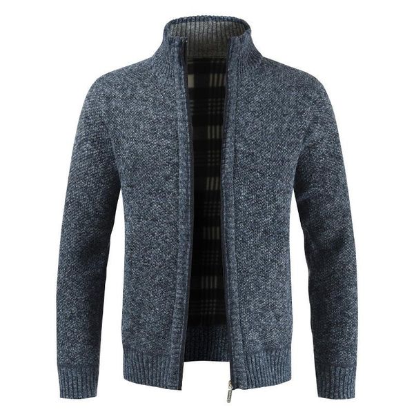 

men's vests 2021 autumn winter jacket slim fit stand collar zipper men solid cotton thick warm, Black;white