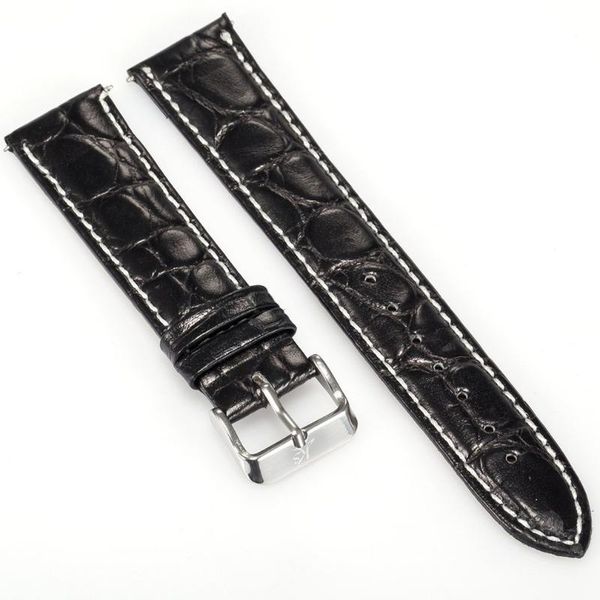 

watch bands genuine brand logo men wrist black brown leather belt band steel buckle replacement watchband for wristwatch /wtl019-27