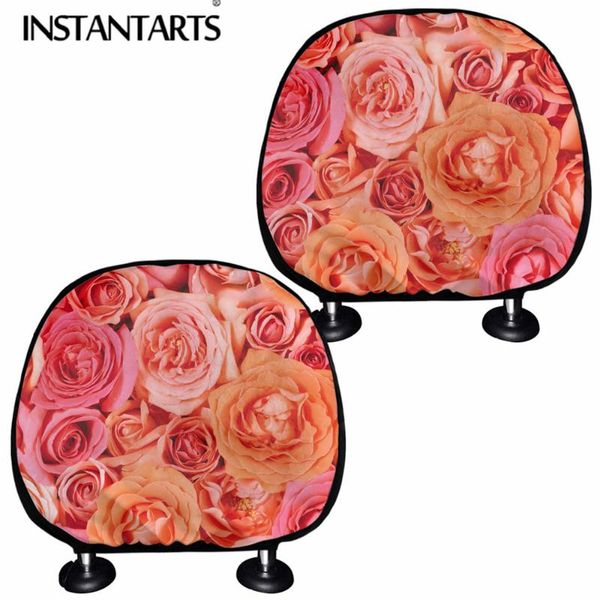 

seat cushions instantarts 3d rose printed car neck headrest covers breathable soft comfortable rest cushion pillow cover for most