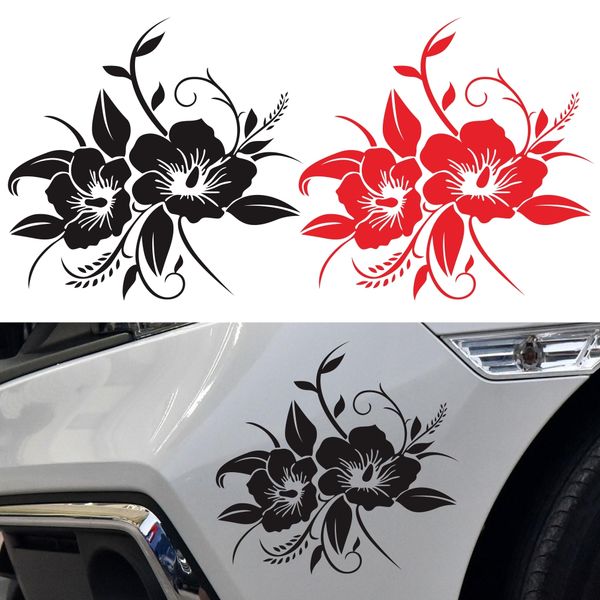

18cm x18.5cm gentle beautiful blooming flowers vinyl decals exquisite car sticker design funny funny car sticker accessories