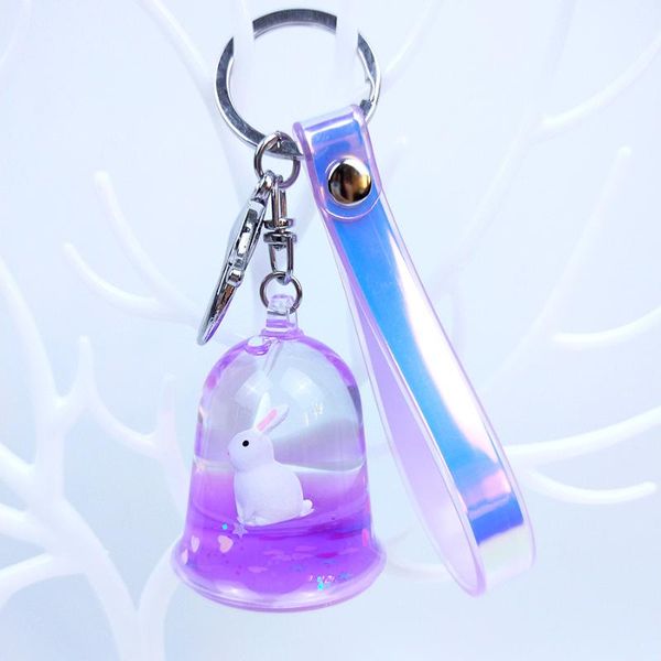 

keychains quicksand glitter acrylic keyring animal surf sequin liquid key chain for couples gift women men keychain bag pendant, Silver